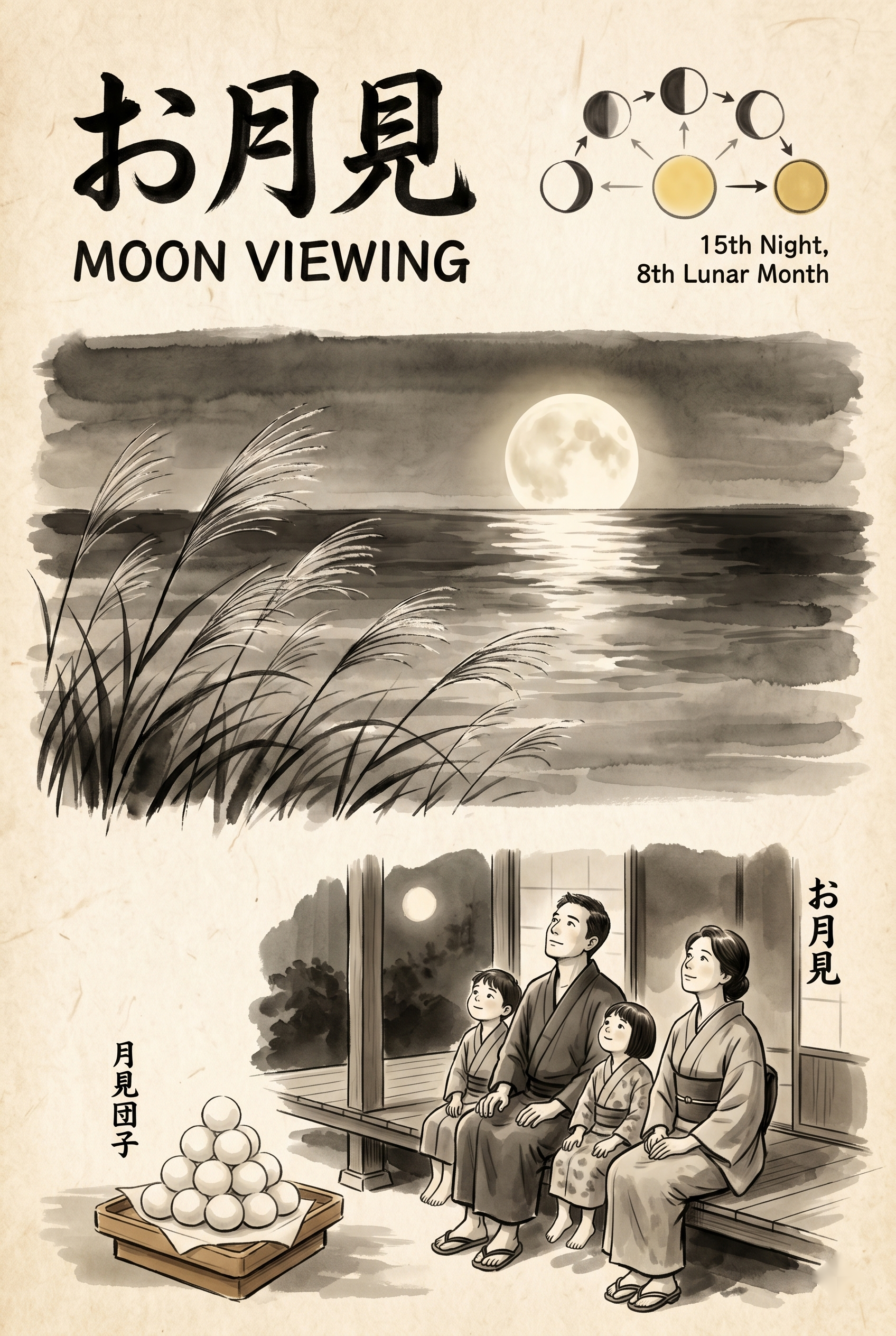お月見 — moon-viewing