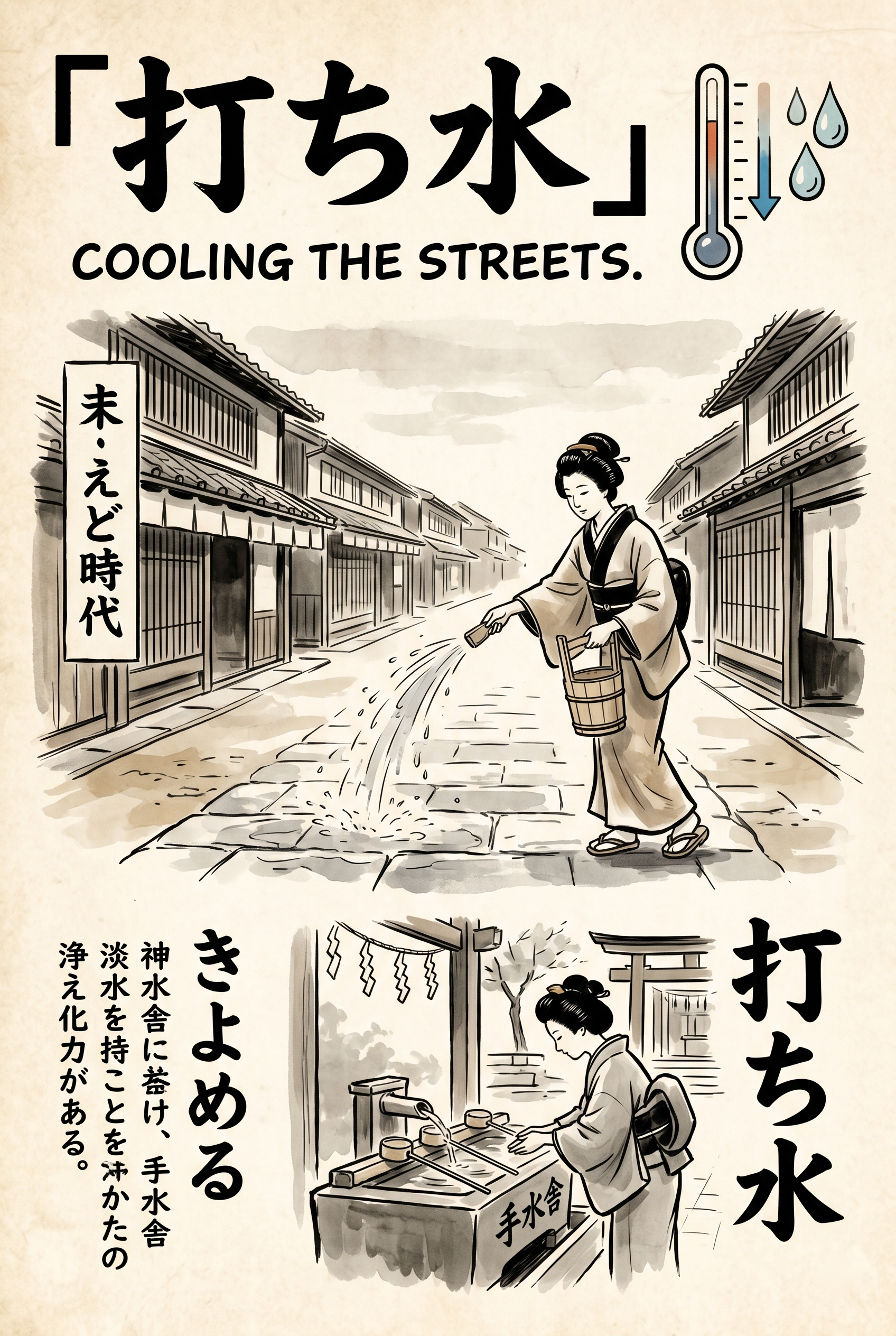 打ち水 — cooling the streets